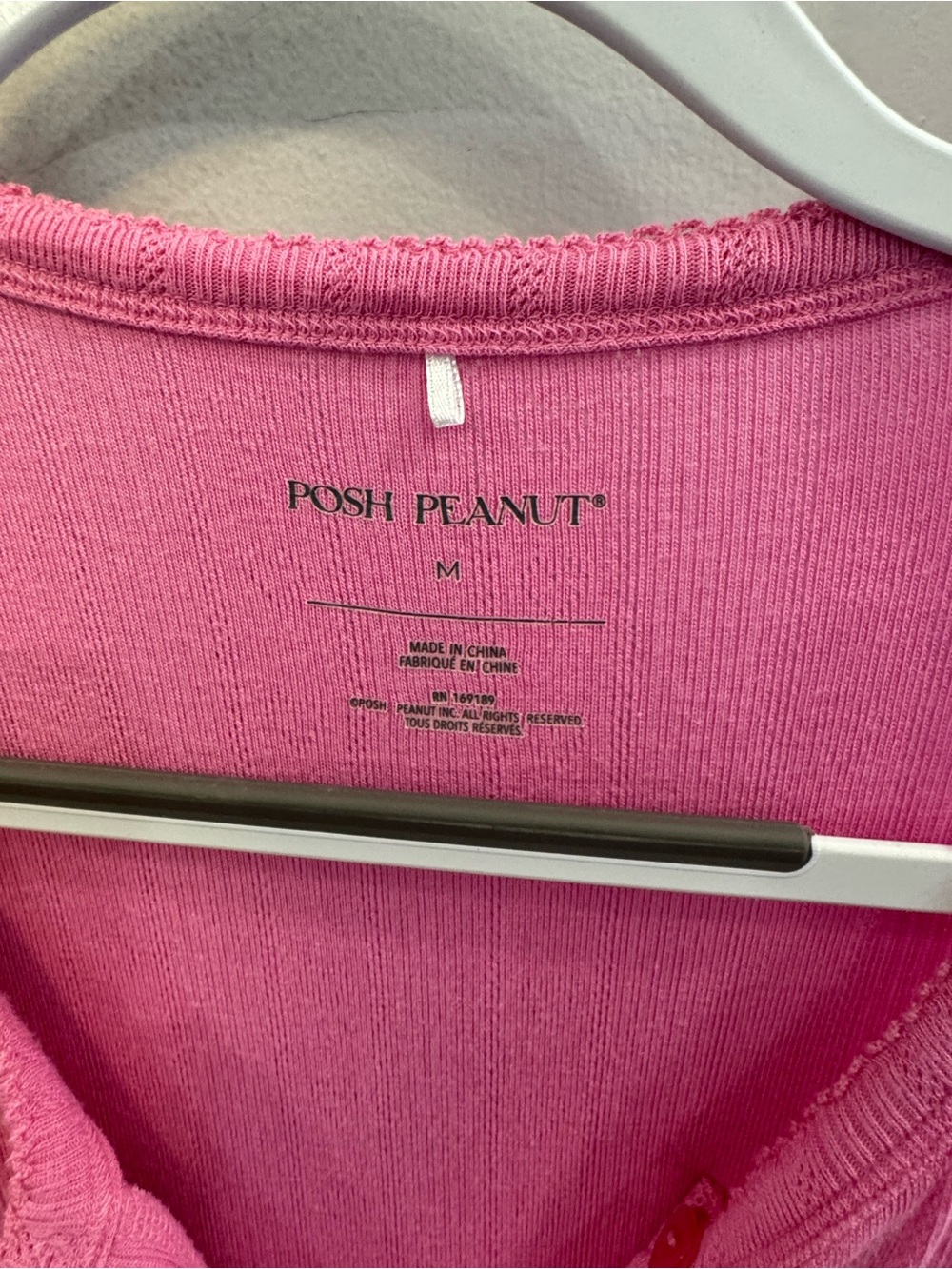 Posh Peanut Pink Pointelle Button Cardigan | Women’s Medium View 2